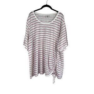 Cato Striped Top 26 White Patriotic Beach Neutral Festive Americana Classic 80s
